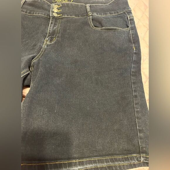 CopperFlash Blue Jean Shorts with Cuffed Hems - Picture 8 of 9